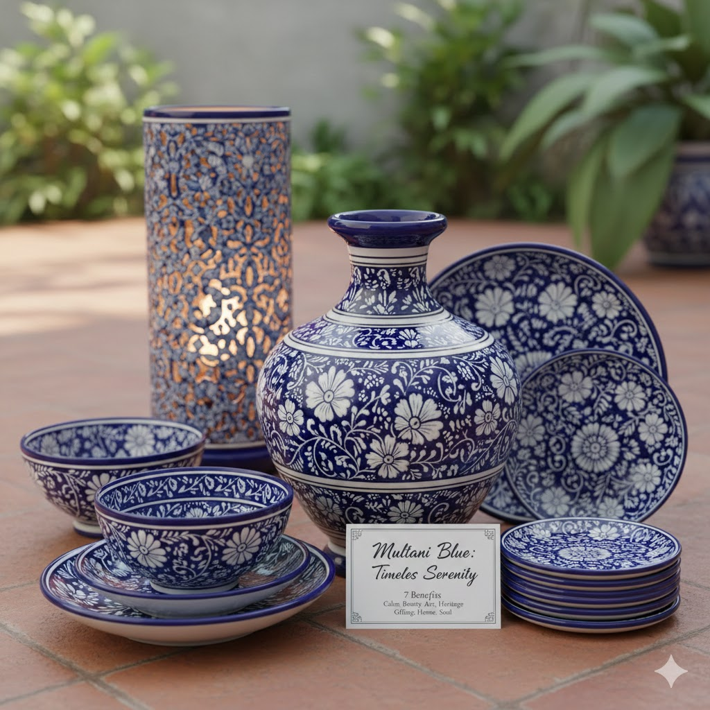 Multani Blue Pottery: 7 Stunning Benefits of Owning a Classic Blue & White Hexagonal Lotus Vase